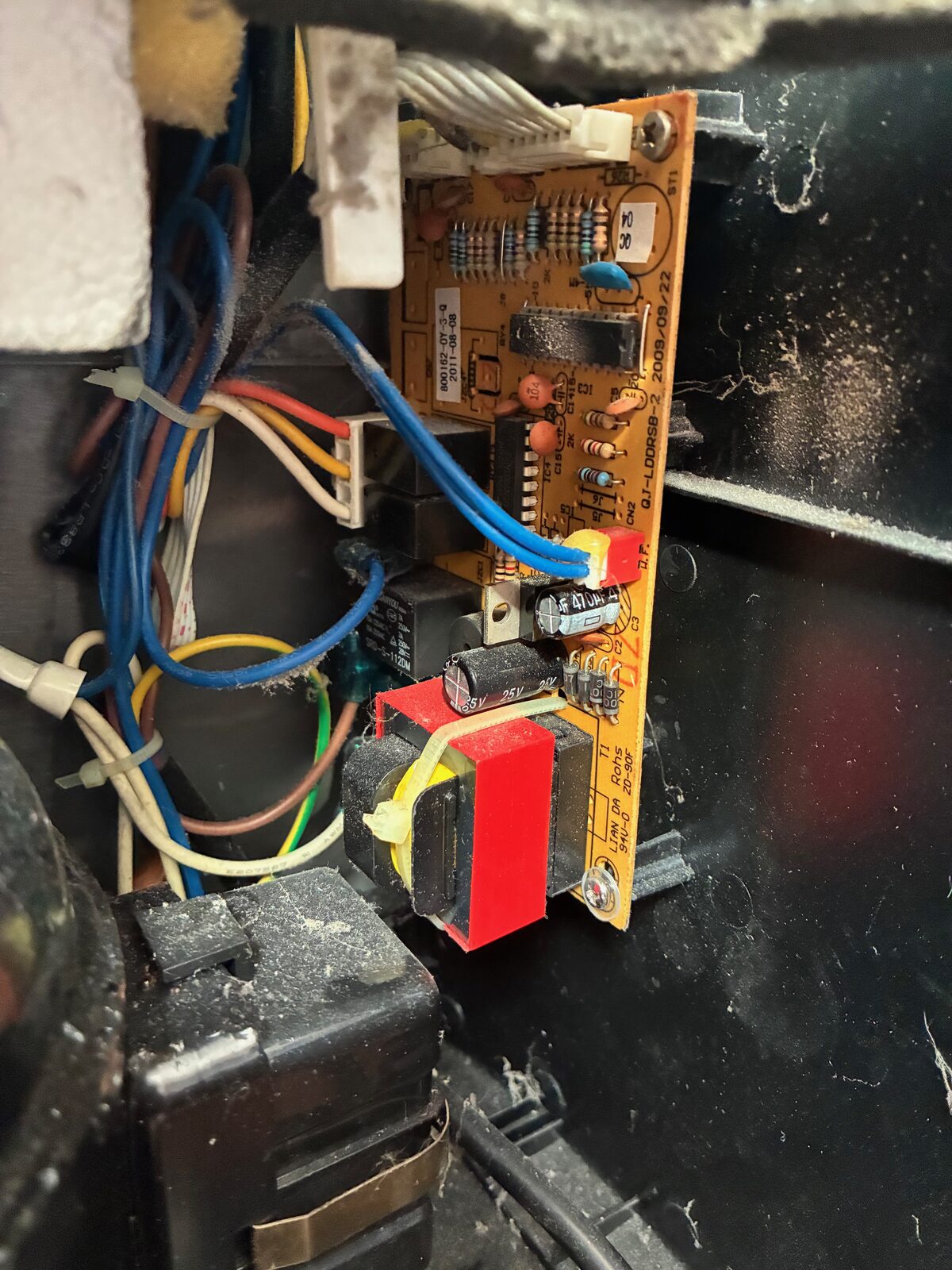 The main control PCB inside the unit